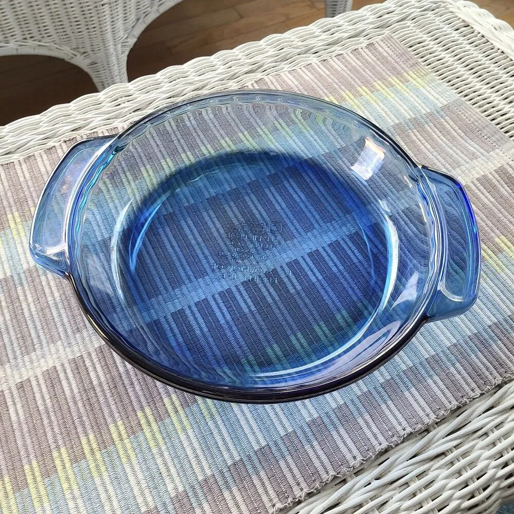 Vintage Anchor Hocking Ovenware Cobalt Blue Deep Dish 9-Inch 1 Qt. Pie Plate